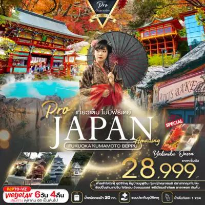 ทัวร์ญี่ปุ่น เมืองฟุกุโอกะ ทัวร์ญี่ปุ่น ฟุกุโอกะ PRO JAPAN FUKUOKA KUMAMOTO BEPPU AMAZING 6D4N 6 วัน 4 คืน - TWP- PJP73-VZ