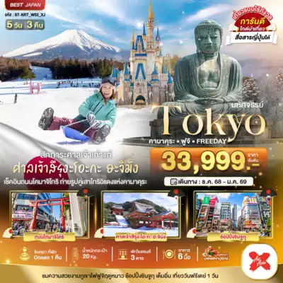 ทัวร์ญี่ปุ่น เมืองโตเกียว ทัวร์ญี่ปุ่น โตเกียว มหัศจรรย์..TOKYO คามาคุระ ฟูจิ FREEDAY 5 วัน 3 คืน 5 วัน 3 คืน - TWP-BT-NRT_W03_XJ