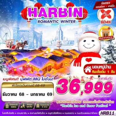 PRO6603-ทัวร์จีน HRB11 XJ DMK HARBIN ROMANTIC WINTER 6D4N (DEC25-JAN26)
 6 วัน 4 คืน