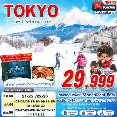 PRO6733-ทัวร์ญี่ปุ่น โตเกียว TOKYO หนาวนี้ โซ๊ะจัด FREEDAY (บินดึก กลับสาย) 5D3N
 5 วัน 3 คืน
