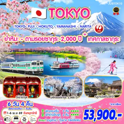 ทัวร์ญี่ปุ่น เมืองชิบะ, โตเกียว, ยามานาชิ ทัวร์ญี่ปุ่น ชิบะ โตเกียว ยามานาชิ ทัวร์ญี่ปุ่น โตเกียว ย่ำหิมะ-ตามรอยซากุระ 2,000 ปี + เทศกาลซากุระ 6 วัน 4 คืน - TWP-JUBTOK10